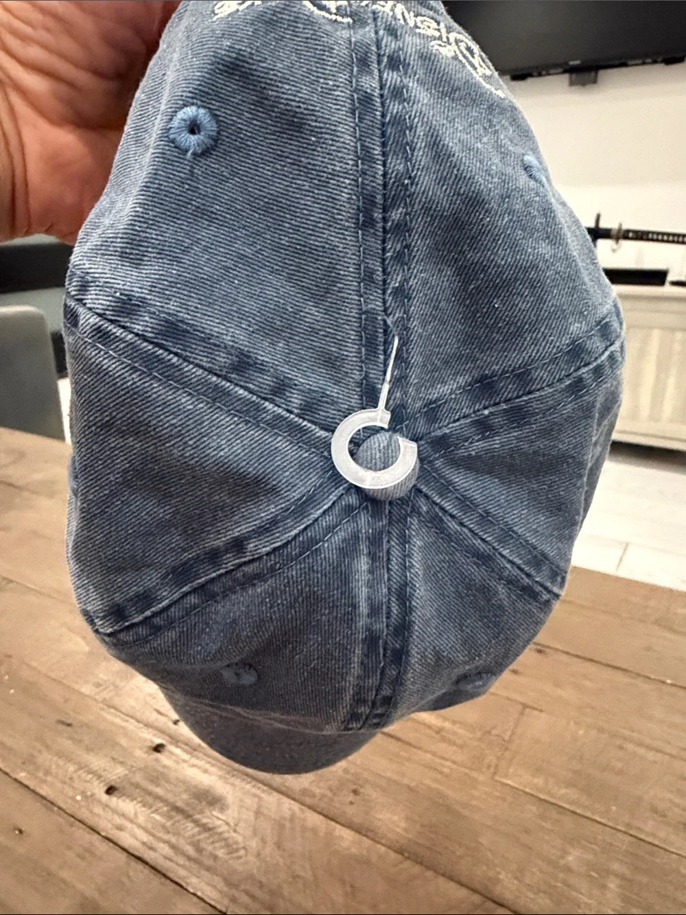 Mickey Mouse Embroidered Denim Baseball Cap - Blue